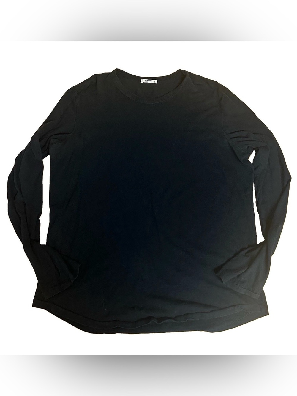 Buck Mason Shirt Mens XL Black Curve Long Sleeve Tee READ